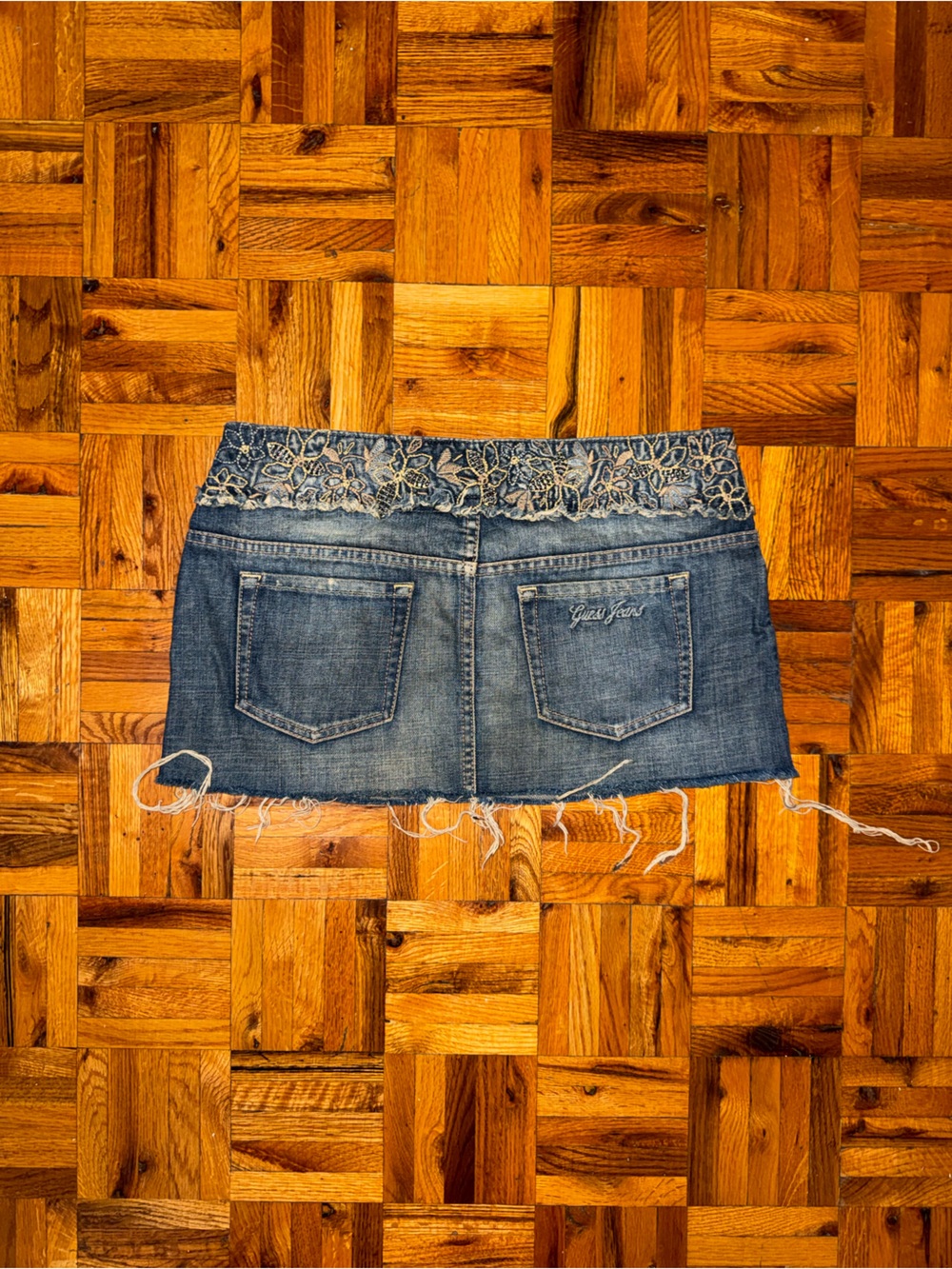Guess Beaded Denim Mini Skirt - Picture 2 of 2